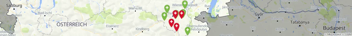 Kartenansicht für Apotheken-Notdienste in der Nähe von Kirchschlag in der Buckligen Welt (Wiener Neustadt (Land), Niederösterreich)